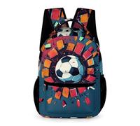 WECECE Mochila de Fútbol Infantil Primaria 6-10 Años Mochila Colegio Fútbol 2 Curso Niños Niñas Bolsa de Escuela Ligera Resistente Bolsillo Frontal Bolsillos Laterales Excursión Viaje Diario