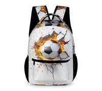 WECECE Mochila de Fútbol Motivo Niños 9 Años Bolsa Escolar Fútbol Aficionado Curso 4 Niñas School Bag Ligera Resistente 43x32x15 cm Excursión Libros y Cuadernos