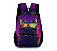 WECECE Mochila de Gato Genial 3-5 Curso Estudiantes Chicos Mochila Primaria Motivo Animal Gatito Diseño Chicas 8-11 Años Bolsa Escolar Libros Objetos Pequeños Regalo Escolar
