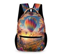 WECECE Mochila de Hot air Balloon Niños 7-13 Años Bolsa Colegio Flores Landscape Niñas 2-5 Curso Mochila Estudiantes Resistente Uso Diario Libros Botella Paraguas Regalo Cumpleaños