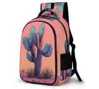 WECECE Mochila de Ilustración de Cactus Escolares 15 Años Mochila Secundaria Plantas Cactus Niño Instituto School Bag, Resistente Duradera Grande Viaje Uso Diario Regalo Diario