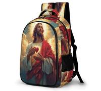 WECECE Mochila de Jesús Cristiano Estampado Estudiantes 15 Años Mochila Escolar Jesús Motivo Niño Instituto School Bag Cómoda Impermeable Ligera Viaje Uso Diario Regalo Diario