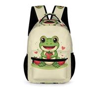 WECECE Mochila de Kawaii Rana Colegio Primaria para Niños Bolsa Escolar Pequeño Animal 5 Curso Niñas 11 Años Bolsa de Escuela Correas Ajustables Libros Botella Paraguas Paseo Viaje Colegio