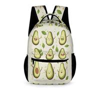 WECECE Mochila de Lindo Aguacates Chico Chica 7 Años Bolsa Escolar Fruta Patrón Curso 2 Estudiantes School Bag para Libros 43x32x15 cm Libros Cuadernos Uso Diario