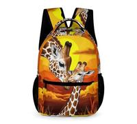 WECECE Mochila de Lindo Jirafa Estudiantes 10-13 Años Bolsa Escolar Animal Curso 5-6 y 1º-2º ESO Chicos Chicas School Bag Resistente 43x32x15 cm Excursión Libros y Cuadernos