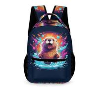 WECECE Mochila de Lindo Nutria Niño Niña 13 Años Bolsa Escolar Animal Nutria 2º ESO Estudiantes School Bag Ligera 43x32x15 cm Actividades Diarias Libros y Cuadernos