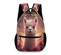 WECECE Mochila de Llama Estudiantes Chicos 10-13 Años Bolsa Escolar Motivo Animal Alpaca Chicas 1-2 Curso Bookbag Correas Ajustables Bolsillo Frontal Bolsillos Laterales Regalo Cumpleaños