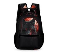 WECECE Mochila de Lobo Luna Llena Infantil Colegio 6-10 Años Bolsa Escolar Lobos Luna 1-3 Curso Niños y Niñas Daypack Bolsillo Frontal Práctico Libros Botella Paraguas Paseo Viaje Colegio