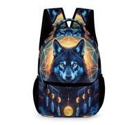 WECECE Mochila de Lobos Niños 7 Años Mochila Primaria Motivo Animal Lobo 1-3 Curso Niñas Escolar Primaria Daypack para Libros Cuadernos Bolsillo Frontal Bolsillos Laterales Vuelta al Cole
