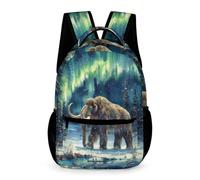 WECECE Mochila de Mamut Motivo Niños 12 Años Mochila Escolar Aurora Boreal 1º ESO Niñas Bolsa Escolar Ligera Resistente 43x32x15 cm Viaje y Colegio Libros y Cuadernos