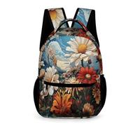WECECE Mochila De Margarita Para Alumnos De Primaria, Mochila Para 1º 2º 3º,4º,5º Niños, Niñas, Tela De Poliéster, Impresión De Tema de la Planta,One_Size