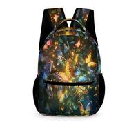 WECECE Mochila de Mariposa Niña Niño 9-13 Años Bolsa Escolar Mariposas Curso 4-6 y 1º-2º ESO Escolares School Bag Formato Grande 43x32x15 cm Tiempo Libre Libros y Cuadernos