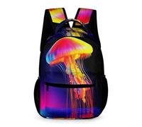 WECECE Mochila de Medusa Patrón Chico Chica 10 Años Mochila Escolar Vida Marina Curso 5 Estudiantes Bolsa Escolar para Libros 43x32x15 cm Excursión Libros y Cuadernos