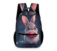 WECECE Mochila de Motivo de Conejo 3-5 Curso Estudiantes Chicos Mochila Primaria Bonito Animal Conejito Chicas 8-11 Años Bolsa Escolar Libros Objetos Pequeños Regalo Escolar