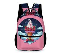 WECECE Mochila de Motivo de Hielo Cream Niños y Niñas 10 Años Bolsa Colegio Tema de Comida 2-4 Curso Escolar Primaria School Bag Libros Cuadernos Botella Excursión Viaje Diario