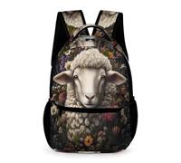 WECECE Mochila de Motivo de Oveja Chicos 5 Curso Bolsa Colegio Motivo Animal Oveja Chicas 8-11 Años Bookbag Correas Ajustables Cuadernos Botella Paraguas Excursión Viaje Diario