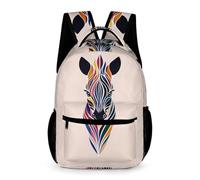 WECECE Mochila de Motivo de Zebra Chicos 5 Curso Bolsa Colegio Motivo Animal Zebra Chicas 8-11 Años Bookbag Correas Ajustables Cuadernos Botella Paraguas Excursión Viaje Diario