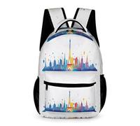 WECECE Mochila De Niños Con Torre de París Mochila Escolar Infantil Nino 6 7 8 9 Anos Para Estudiantes Escolares Mochilas De Hombro Bolsas De Libro