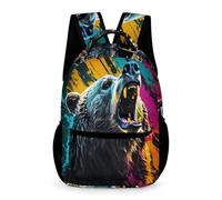 WECECE Mochila de Oso Diseño Niña Niño 7-10 Años Bolsa Escolar Animal Oso Curso 2-5 Escolares School Bag Formato Grande 43x32x15 cm Regalo de Cumpleaños Libros y Cuadernos