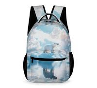 WECECE Mochila de Oso Ilustración Niños 12 Años Bolsa Escolar Animal Diseño 1º ESO Niñas School Bag Ligera Resistente 43x32x15 cm Viaje Estudio Libros y Cuadernos