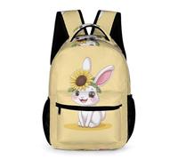 WECECE Mochila de Patrón de Conejo Escolares Niños y Niñas 2 Curso Mochila Colegio Motivo de Bonito Conejito 12 Años School Bag Libros Objetos Pequeños Paseo Viaje Colegio