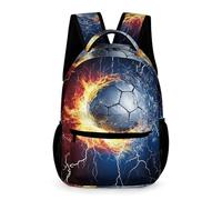 WECECE Mochila de Patrón de Fútbol Curso 1-4 Escolares Niño Mochila Balón de Fútbol 2 Curso Niña 12 Años Bookbag Ligera con Bolsillos Laterales Libros Objetos Pequeños Vuelta al Cole