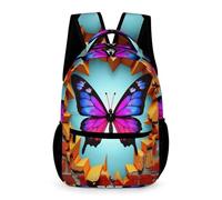 WECECE Mochila de Patrón de Mariposa Preescolar Primaria 6-10 Años Mochila Primaria 3D 1-3 Curso Niña School Bag Niño Ligera con Bolsillos Laterales Libros Objetos Pequeños Regalo Cumpleaños