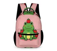 WECECE Mochila de Rana Preescolar a Primaria 6-10 Años Mochila Primaria Pequeño Animal 3 Curso Niña Bookbag Niño Ligera con Bolsillos Laterales Cuadernos Botella Paraguas Outdoor Tiempo Libre