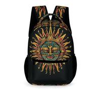 WECECE Mochila De Sol de Bohemia Para Alumnos De Primaria, Mochila Para 1º 2º 3º,4º,5º Niños, Niñas, Tela De Poliéster, Impresión De Dios Sol,One_Size