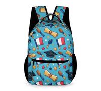 WECECE Mochila de Tema de Graduación para Niños Niñas Curso 2-5 Mochila Francia Bandera 3-5 Curso 11 Años Bolsa Escolar Resistente Uso Diario Libros Objetos Pequeños Vuelta al Cole