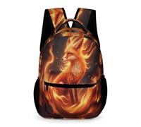 WECECE Mochila de Zorro Llamas Chicos Chicas 6-10 Años Bolsa Escolar Zorro Primaria Curso 1-5 Estudiantes School Bag Impermeable 43x32x15 cm Vuelta al Cole Libros y Cuadernos
