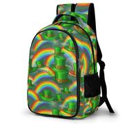 WECECE Mochila Día de San Patricio Infantil para Niña y Niño, Mochilas Arcoíris para Niños De 9 a 15 Años, Mochilas Primaria Infantil, Mochila Viaje