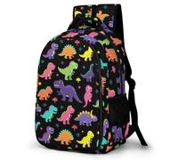 WECECE Mochila Dinosaurios de Dibujos Animados para Niñas - Mochila Escolar Niño Ligera - Mochilas Escolares con Colorful para Chicas Adolescentes 7 a 14 Años Colegio Viajes