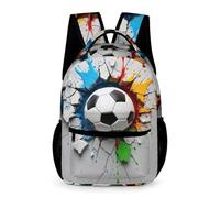 WECECE Mochila Diseño de Fútbol Estudiantes Chicos y Chicas Curso 2-5 Mochila Primaria Fútbol 4 Curso 12 Años Bolsa Escolar Ligera Resistente Cuadernos Botella Paraguas Paseo Viaje Colegio