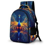 WECECE Mochila Diseño de Pavo Real Estudiantes 8 Años Mochila Primaria Ilustración de Animal Chica Primaria Daypack Grande Ligera Moderna Actividades Escolares Viaje Regalo Diario