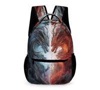 WECECE Mochila Dragón Chicos Chicas 6-10 Años Bolsa Escolar Dragón Chino Estilo Primaria Curso 1-5 Estudiantes Mochila de Colegio Impermeable 43x32x15 cm para Salida