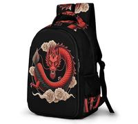 WECECE Mochila Dragon Colegio Niña 6-10 Años Mochila Escolar Primaria Ligera con Dragón Chino Artístico para La Escuela, Viajes y El Día a Día
