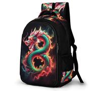 WECECE Mochila Dragon Niño Transpirable, Mochilas Escolares Primaria para Niños De 8 a 12 Años, Mochila Infantil Gran Capacidad Chinese Style para La Escuela, Viajes
