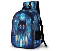 WECECE Mochila DreamGatocher Lobo Niño Chicos 1º-5º Grado, Mochilas Escolar para 6 a 12 Años Mochila con Wolves para Escuela y Outdoor