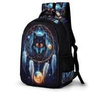 WECECE Mochila DreamGatocher Wolves Escolar Niño Primaria, Mochila Colegio para Chicos 8-12 Años, Ligera Mochilas con Lobo para Viajes y Uso Diario