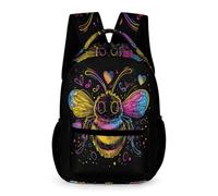 WECECE Mochila Escolar Abeja Para Niños Y Niñas Estampado 3D De Colores Abeja Reina Moda, Mochilas De Nylon, Mochila De Día, Mochilas Casual Para Adolescentes