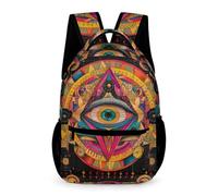 WECECE Mochila Escolar Abstracto Arte Ojos Niño Niña 6 Años Mochila Malvado Ojo Curso 1 Escolares Bolsa Escolar Moderna 43x32x15 cm Primaria Actividades Diarias