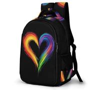WECECE Mochila Escolar Adolescente, Mochilas Love Pattern Casual Grande para Chicos, Mochila Multicoloured Instituto Juvenil para Colegio Viajes, Vuelta Al Cole y Navidad
