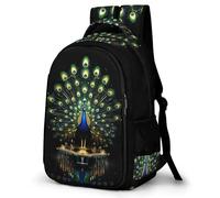 WECECE Mochila Escolar Adolescente, Mochilas Peacock Casual Grande para Chicos, Mochila Animal Peacock Instituto Juvenil para Colegio Viajes, Vuelta Al Cole y Navidad
