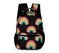 WECECE Mochila Escolar Arcoíris Preescolar a Primaria 7 Años Mochila Colegio Colorido 1 Curso Niños y Niñas Bolsa Escolar Bolsillo Frontal Práctico Libros Objetos Pequeños Outdoor Tiempo Libre