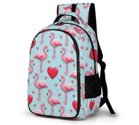 WECECE Mochila Escolar Art Flamenco Rosa para Niños Ligera Mochilas De Bird Motif Escuela Secundaria con Gran Capacidad, Elegante Mochila Escolar Juvenil para Viajes Bolsa De Escuela Informa