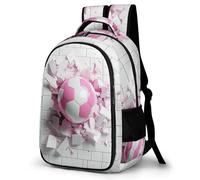 WECECE Mochila Escolar Balón de Fútbol 3D Print Niño Adolescente Ligera, Mochila con Fútbol para 7 a 11 Años, Mochilas Escolares para Viagem & Senderismo