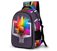 WECECE Mochila Escolar Basketball Design Niños - Mochila Primaria y ESO para Chicas 7-13 Años, Mochilas Escolares Colorful Ligero para Colegio