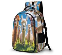 WECECE Mochila Escolar Bonito Alpacas Motivo Chico 13 Años Mochila de Llamas Patrón Chicos Instituto School Bag Resistente Impermeable Duradera Viaje Uso Diario Regalo Diario