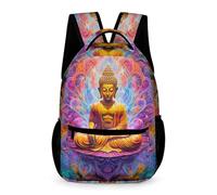 WECECE Mochila Escolar Buda Niños Niñas 10-13 Años Mochila Budismo Curso 5-6 y 1º-2º ESO Escolares Bolsa Escolar Uso Diario 43x32x15 cm para Secundaria Uso Diario Libros y Cuadernos